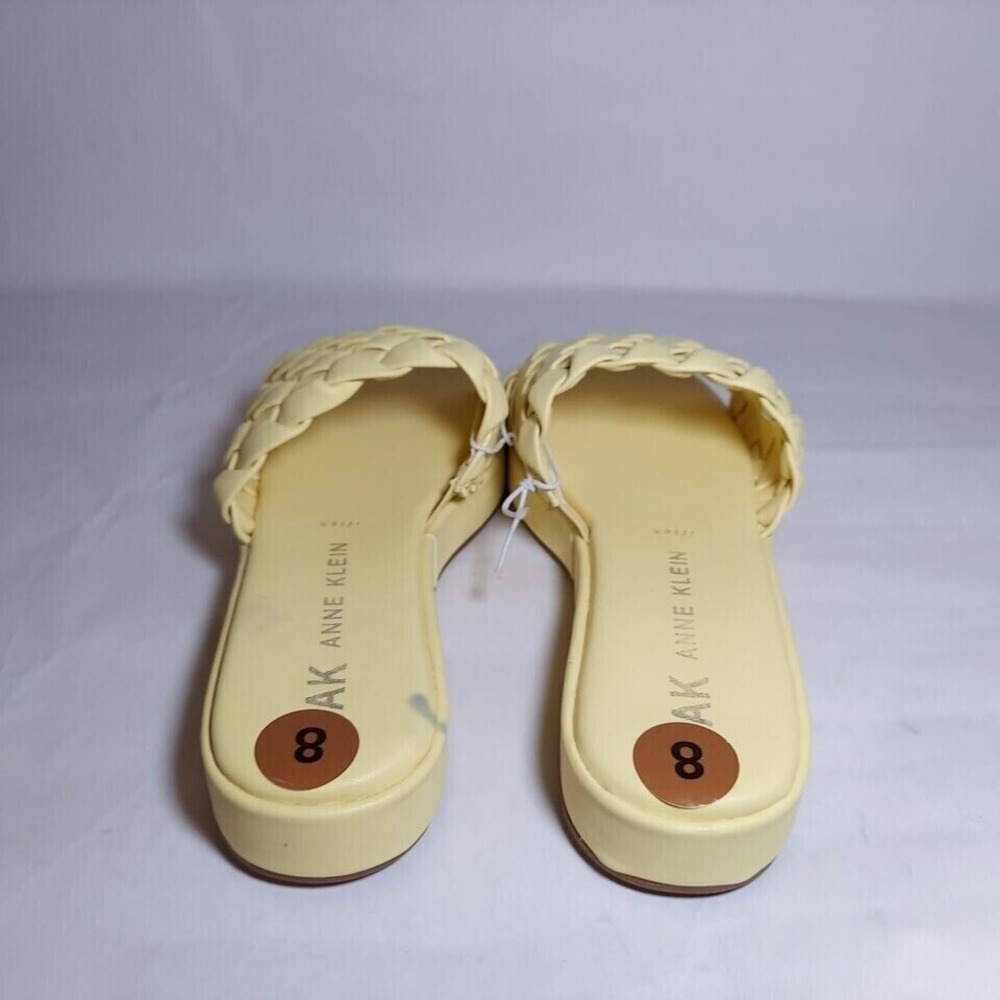 Anne Klein Iflex Slide 8 Sandals Yellow Tomisina Weaved Braided Platform Beach - Picture 5 of 8